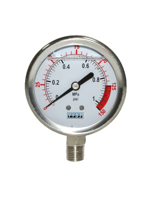 Радиальный манометр жидконаполненный Raifil 150, 300, 400 PSI точные измерения